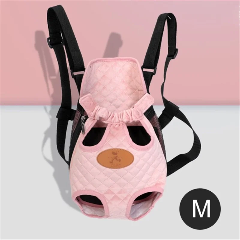 Pet Carrier Backpack Adjustable Pet Front Cat Dog Carrier Legs Out Travel Bag - Pink / M