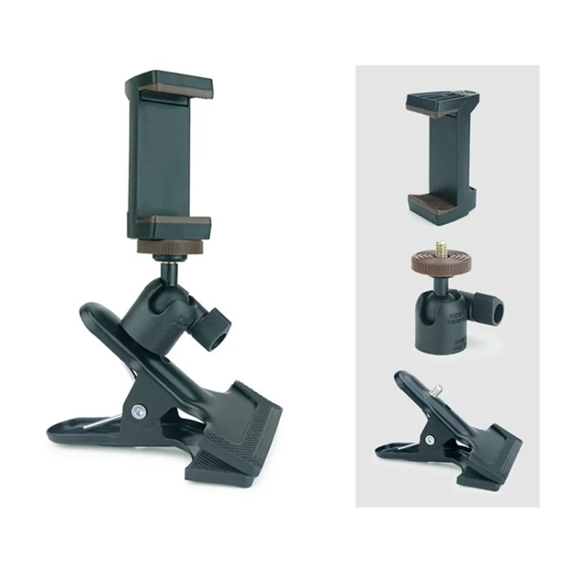 LINCO ZENITH Desk Clip Mount Table Cell Phone Holder Stand - F020 Ballhead + Table Clip Holder + Phone Clip Holder