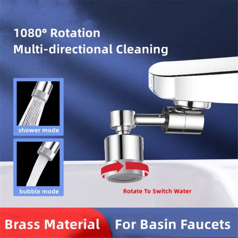 Faucet Extender Anti-dust Durable 1080-Degree Rotating Splash Filter Faucet Aerator - Adjustable Spraying