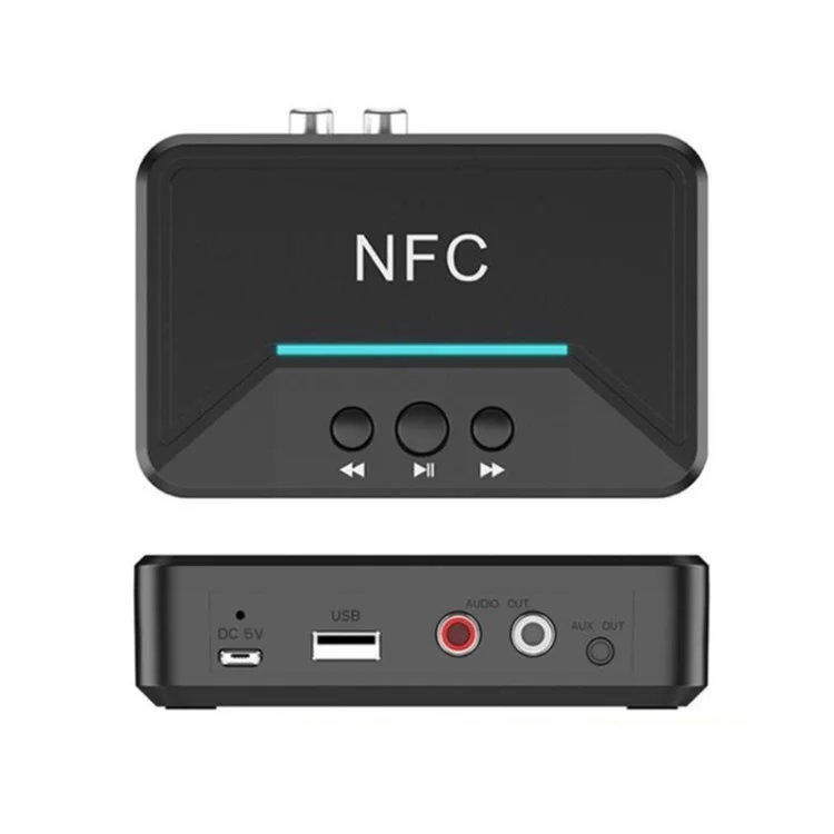 BT200 NFC Bluetooth Audio Receptor Transmisor Inalámbrico de 3.5 mm Aux a 2 Adaptador de Audio RCA