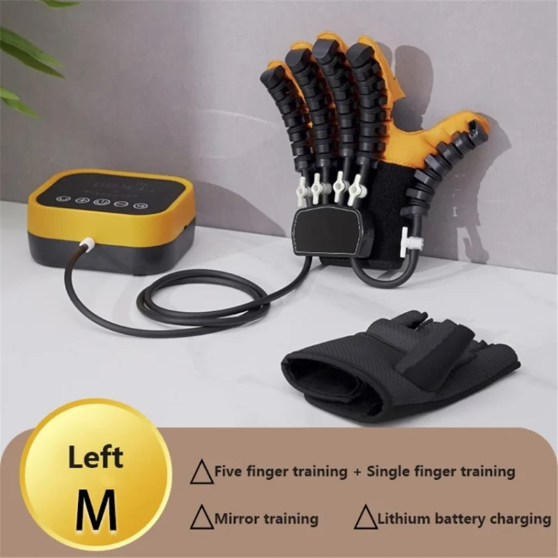 WENI LION Rehabilitation Robot Gloves Hemiplegia Finger Rehabilitation Trainer Stroke Hand Device Training Equipment Minimize Spasticity - M / Left