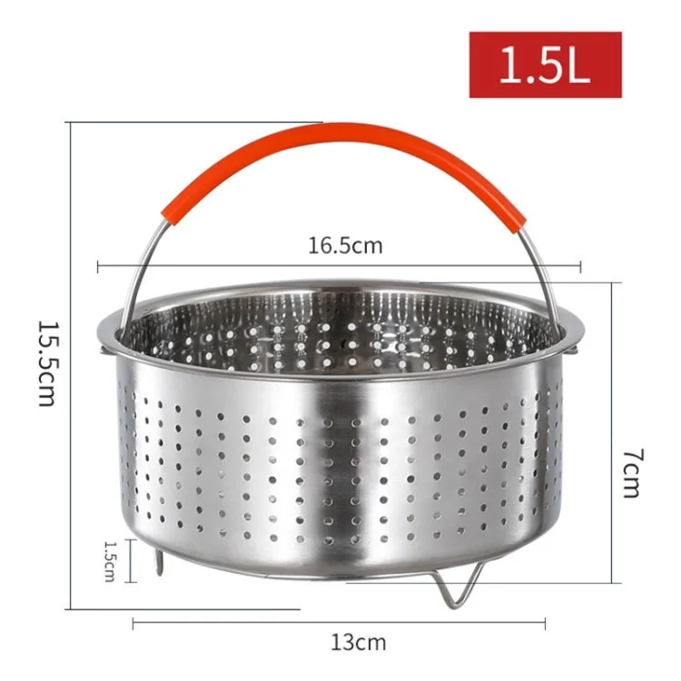Steamer Basket Instant Pot Pressure Cooker Liner for Steaming Rice Veges Fruits Eggs (FDA Certified) - 1.5L
