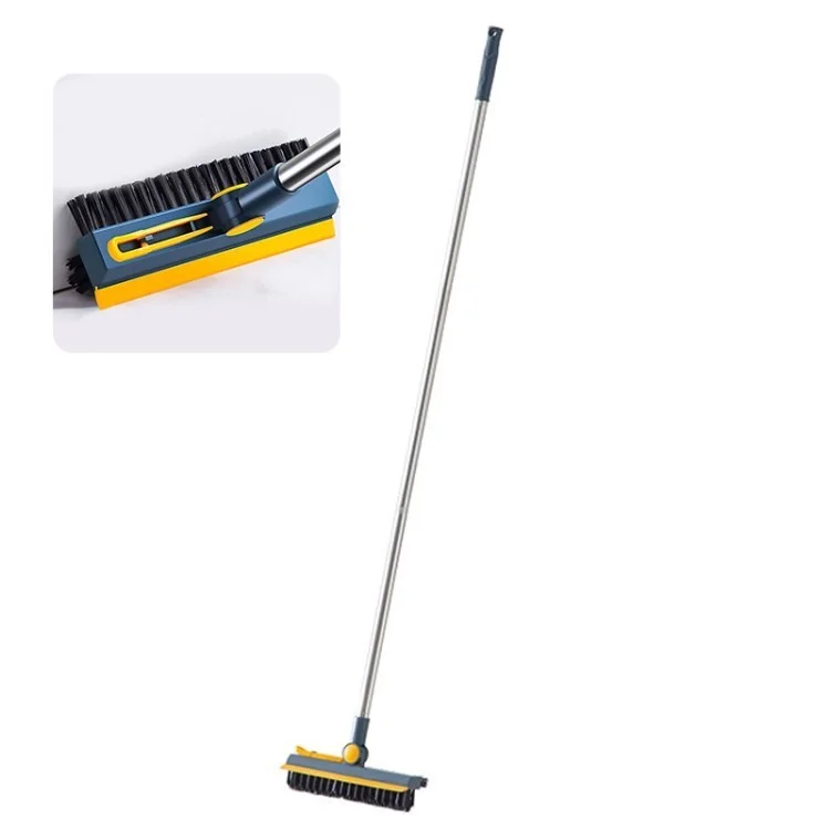 Brosse de Sol de la Salle de Bain Brousque Épouttement Rigide Bristle Nettoyage Brosse 3-en-1 Brosse de Nettoyage Ménage - Bleu Marine