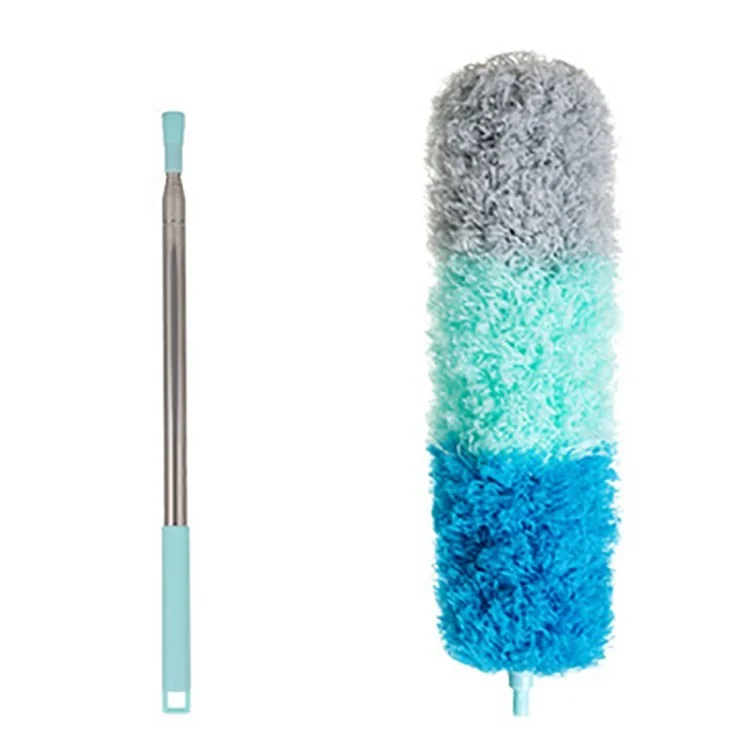 2.5m Long Pole Telescoping Feather Duster Extendable Duster Ceiling Fan Furniture Home Cleaning Tool - Telescopic Rod + Duster
