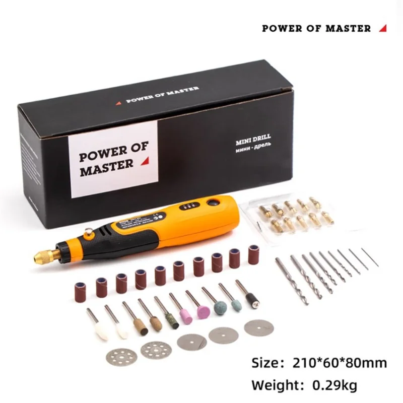 HILDA Rotary Electric Engraving Pen 3.6V Cordless Rotary Tool Polishing Drill Grinding Engraving Pen - 32Pcs Set