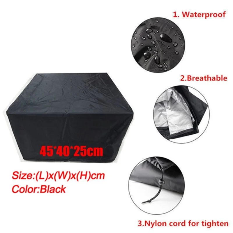 Dustproof 3D Printer Protective Cover Waterproof Print Scanner Cover - Black / 45x40x25cm