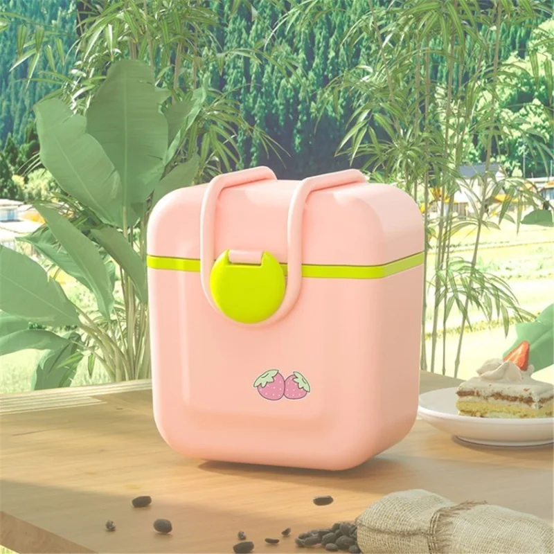 Baby Formula Dispenser Container Portable Candy Fruit Storage Box for Travel Milk Powder Container (BPA-Free, NO FDA Certificate) - Pink