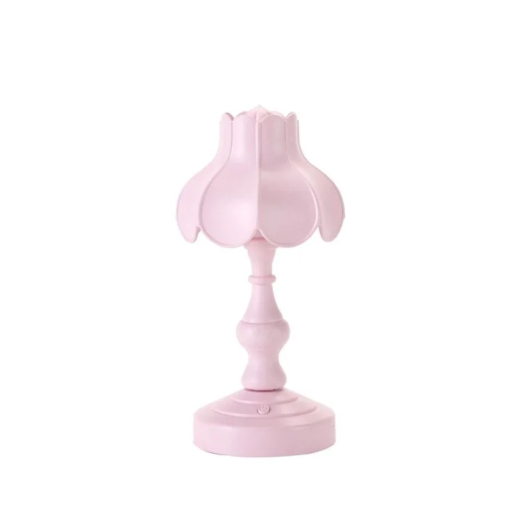 Lampe de Table de Chambre à Coucher en Forme de Feuille Rétro 3 Modes D'éclairage Mini Lampe de Dortoir - Rose
