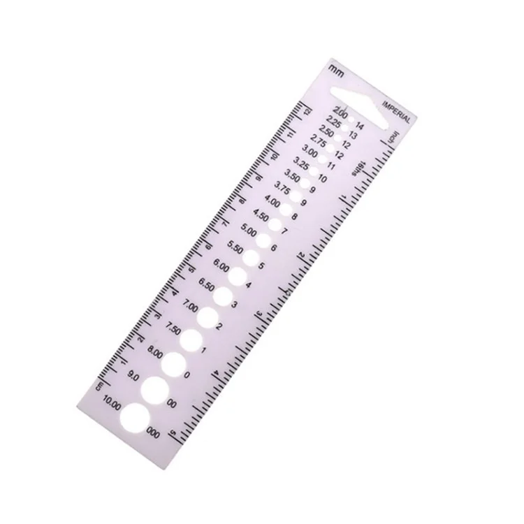 AC183 Ago Maglietta Guaggio Inche Inchi US mm 2,0-10,0 mm Strumento di Cucitura Sartoriale Righello - C12 Bianco