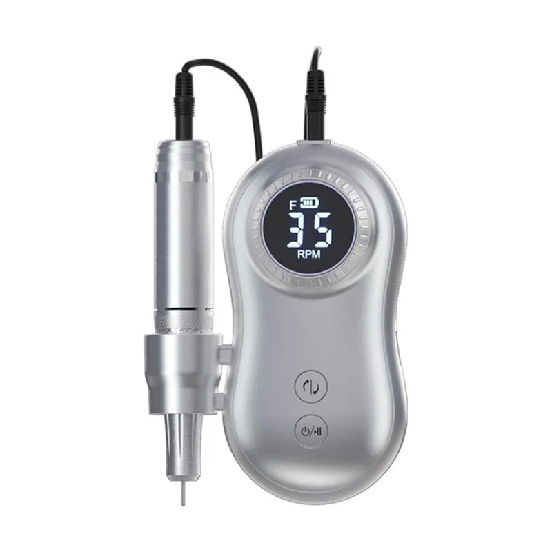 JF602 Acrylic Nail Drill Rechargeable 30000RPM Electric Nail File Machine for Nail Art Manicure Pedicure - Silver