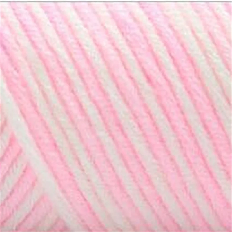 Cotton Knitting Yarn Sewing Knitting Crochet T-Shirt Yarn for Scarf Coat Hat Blankets - 39 Pink White
