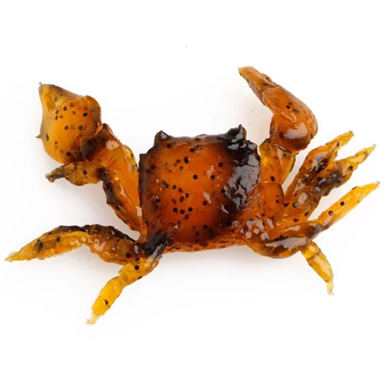 Artificial Crab Baits Fishing Lures with Sharp Double Hooks Sea Fishing Bait Traps - Orange