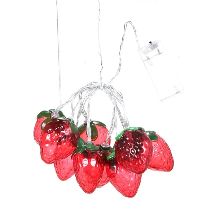 LED Obst Strawberry String Light Battery Battery Lighting Lamp Room Decor Für Innenleuchten im Freien Leuchten Weihnachtslichter - 1,5 m 10 Lichter / an