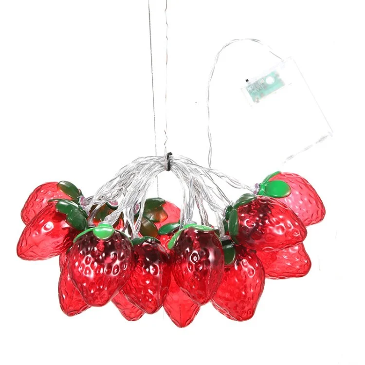LED Fruit Strawberry String Light Battery Powered Lighting Lamp Room Decor for Indoor Outdoor Lighting Christmas Lights - 3m 20 Lights / Flashing + On