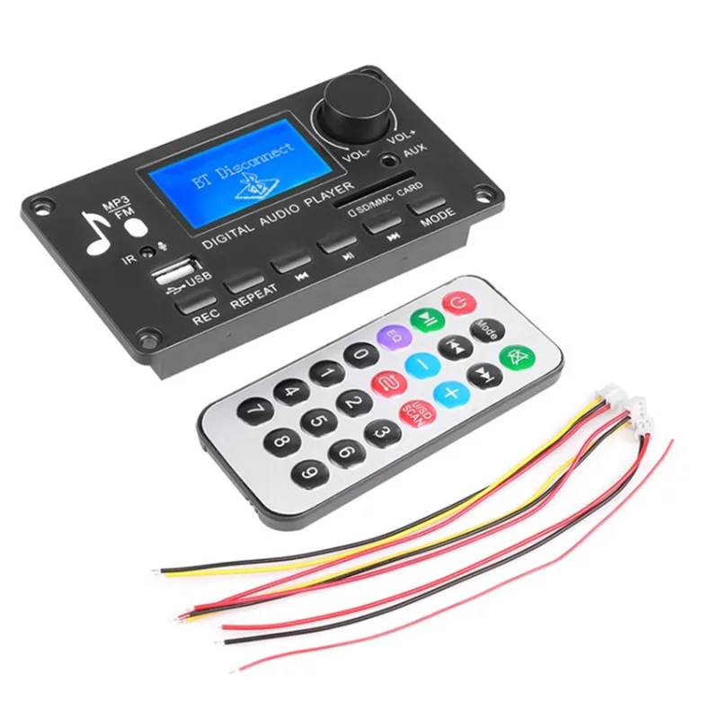 JQ D006BT 12V Bluetooth-compatible 5.0 Receiver Car MP3 Music Player Color Screen FM Radio AUX Audio Recorder - Small Controller