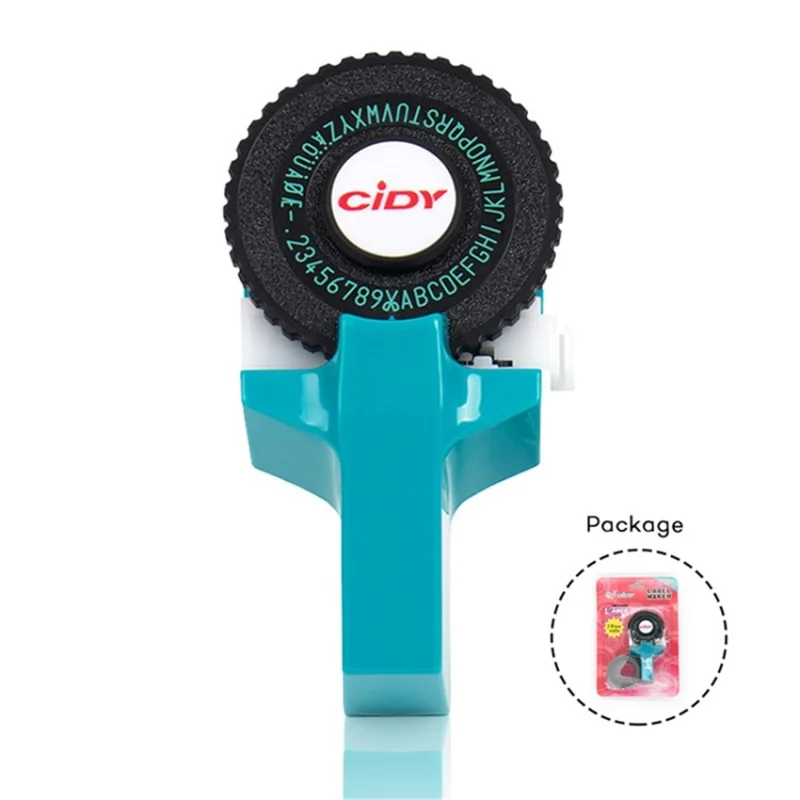 CIDY Motex E-101 Manual Label Maker with 2Pcs 9mm Label Tapes for Motex 3D Label Printer Labeling Machine - Blue