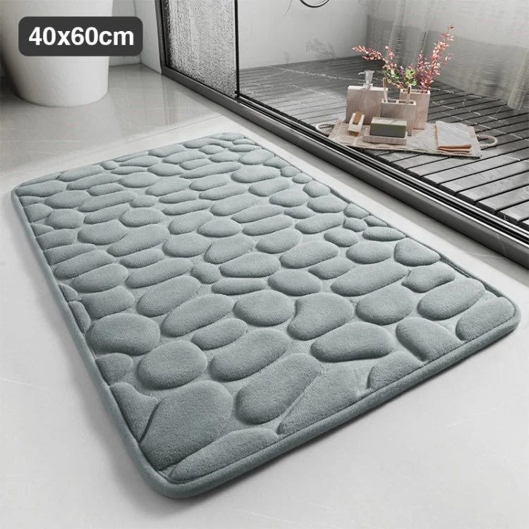 Tappeto da Bagno Con Vasca da Bagno Non Slip Assorbente in Schiuma di Memoria Morbida Tappeto Lavabile in Lavatrice - Grigio / 40x60cm