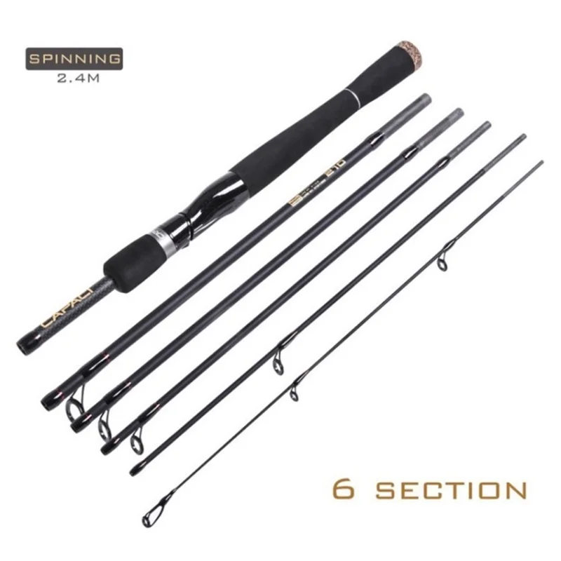CAPACI Telescopic Fishing Rod Carbon Fiber Pole for Freshwater Saltwater - Spinning / 2.4m
