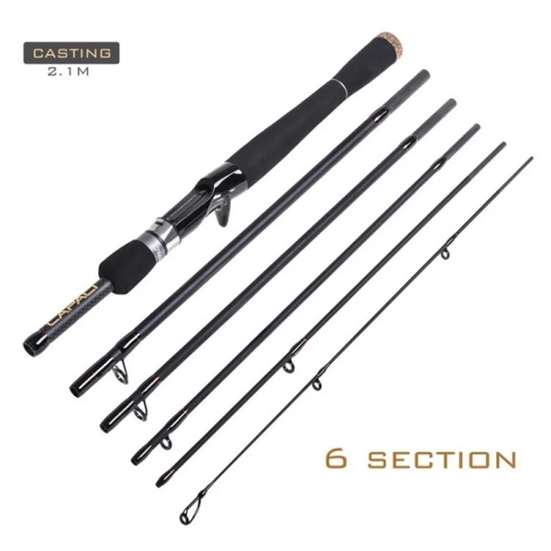 CAPACI Telescopic Fishing Rod Carbon Fiber Pole for Freshwater Saltwater - Casting / 2.1m