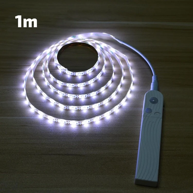 USB LED LED Light Cama la Lampia de la Lampia de la Caminación Capa Con Sensor de Movimiento Para Escaración Del Costro Del Comento Del Comento Ventaje de TV - Luz Blanca / 1m