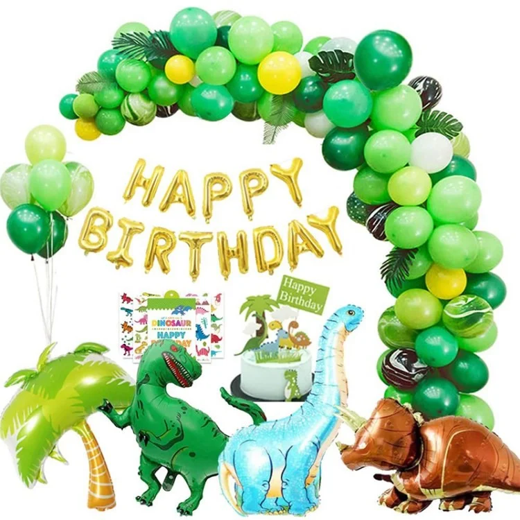 Happy Birthday Balloon Garland Set Banner Celebration Decoration Dinosaur Balloons Garland Arch Kit