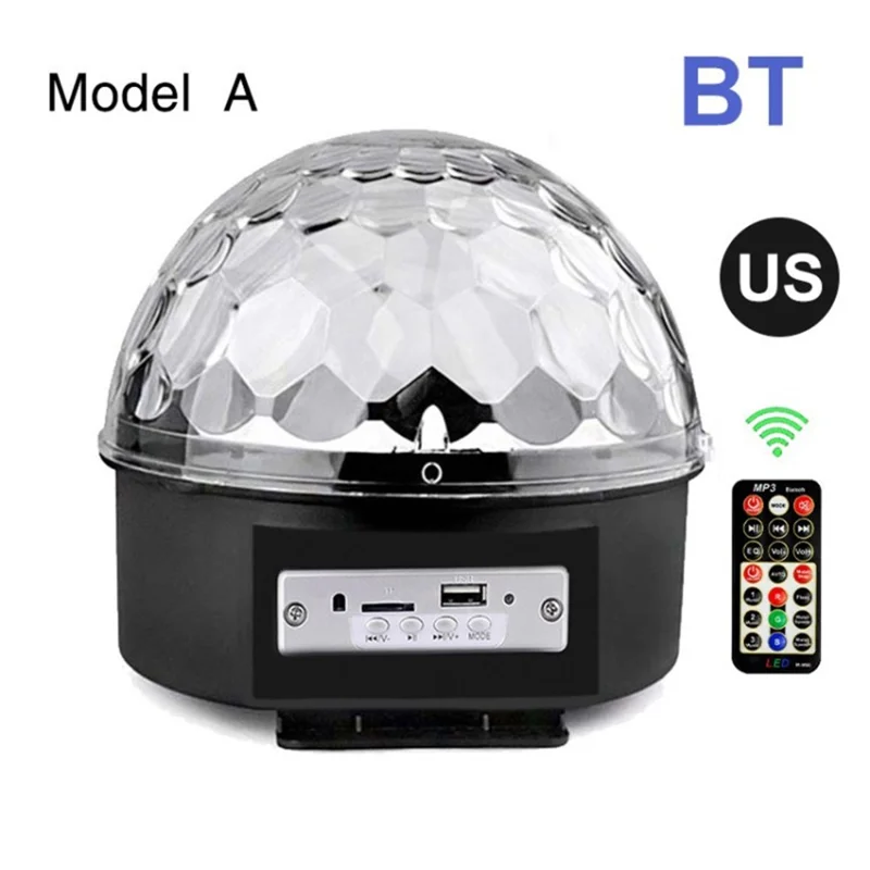 Sound Activated Party Stage Light Remote Control DJ Disco Ball Strobe Club Lamp - Bluetooth-compatible / US Plug