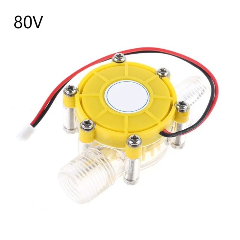 10W Water Flow Pump Hydroelectric Generator Water Charging Generator Wheel - Yellow / DC 80V