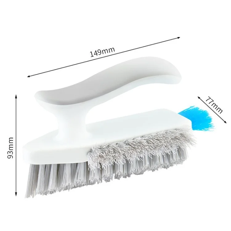 Hand-held Durable 3-in-1 Groove Gap Cleaning Tool Window Door Sliding Track Cleaning Brush - White / Grey