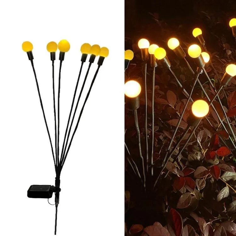 Firefly Solare Luce All'aperto Impermeabile Starburst Garden Light Party Decorative Light For Yard Garden Pathway - Luce Bianca Calda / 6-bulb