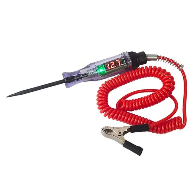 6V 12V 24V DC Car Truck Voltage Circuit Tester Pen Automobile Diagnostic Auto Repair Tools - Red