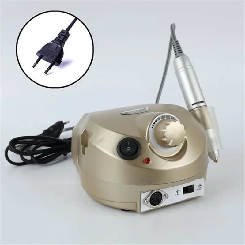 US-202 3.5W Elektrische Nagelbohrmaschine Poliermaschine Maniküre Pediküre-datei Für Acryl- Und Gelnägel Eingestellt - Gold / EU -stecker