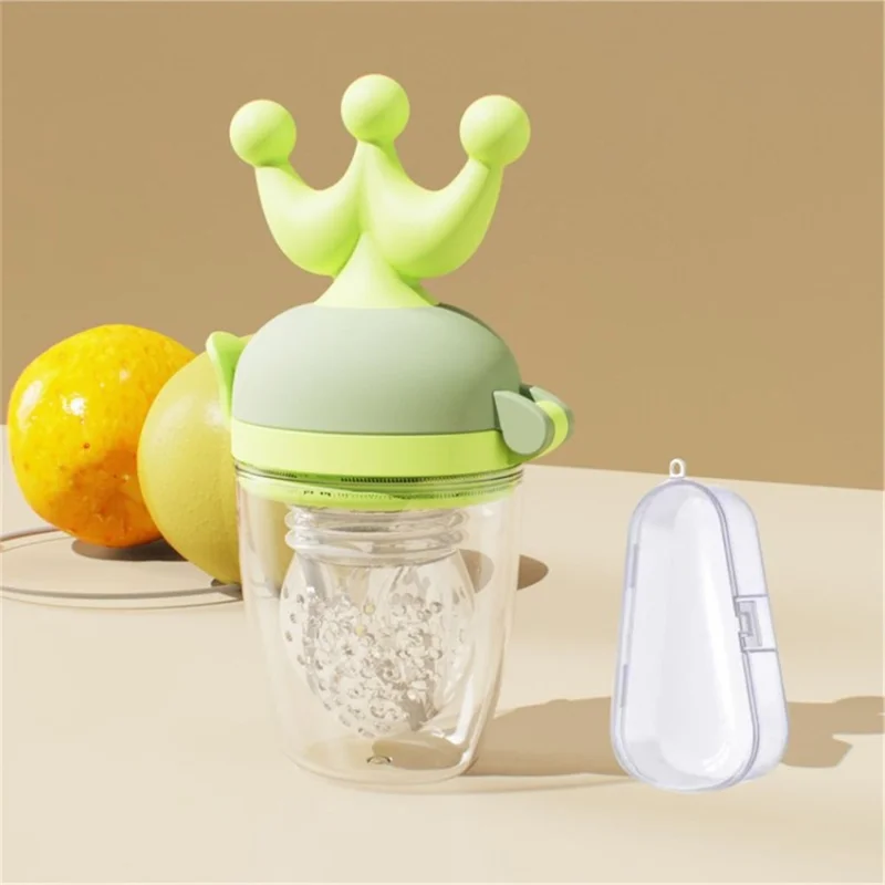 Silicone Baby Pacifier Baby Fruit Feeder Infant Teething Toy Teether (BPA-Free, NO FDA Certification) - Green / L