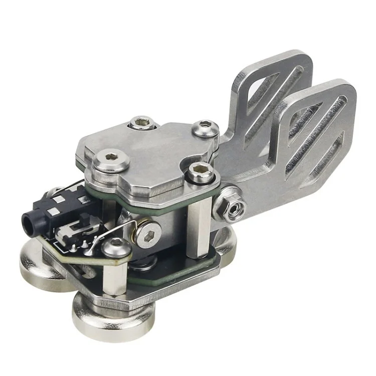 Clé Télégraphique Portable en Acier Inoxydable Clé à Palette Avec Base de L'aimant Pour la Touche CW Morse