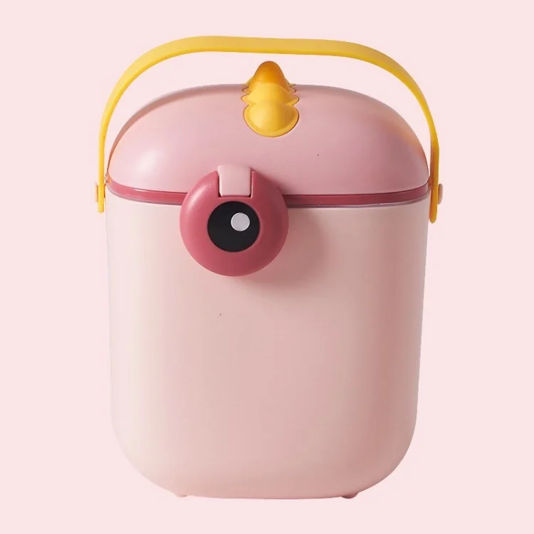 Cute Dinosaur Baby Formula Dispensador de Leche Portátil de Leche en Polvo Box de Almacenamiento de Contenedores (sin Bpa, Sin Certificación de la Fda) - Rosado / L