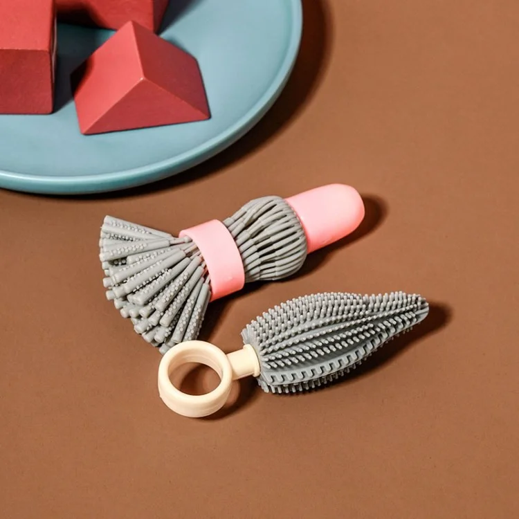 Silicone Baby Bottle  Nipple Brush Box Set Portable Bottle Cleaning Kit Water Bottle Cleaner - Grey