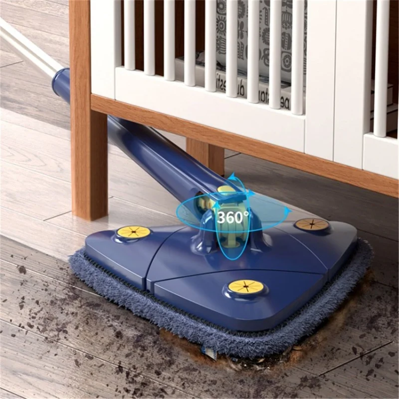 Automatic Squzze Spin Floor Mop Rotating Broom for Floors Corners, Heavy Dirt, Pets Hair Cleaning - Blue