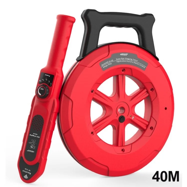 Pipe Blockage Detector Water Pipe Wall Scanner Metal PVC Water Pipes Diagnostic Tool - 40m Length / English Version