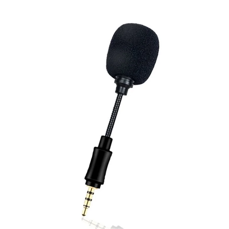 ميكروفون صغير بإلغاء الضوضاء لإجراء المقابلات، التسجيل في الاستوديو، الفيديو، التسجيل 3.5 مم - 4 قطب للهواتف