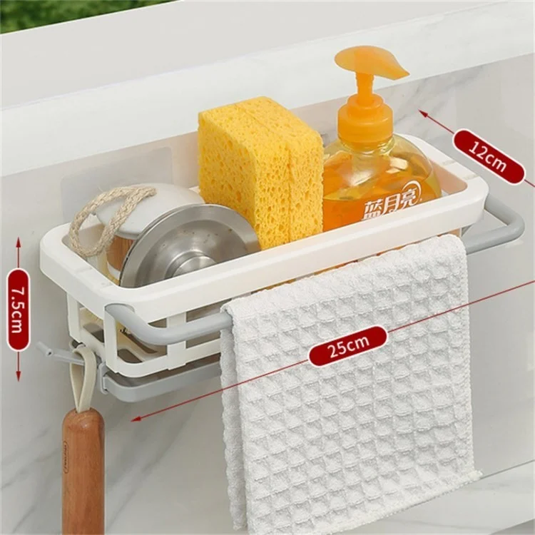 Fregadero de Cocina Estante de Almacenamiento de Baño Punch Gratis Raqueta Rago Rago Ratchorme de Champoo - Blanco