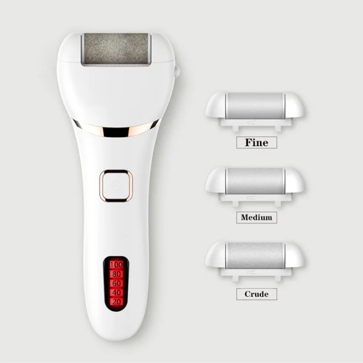 Pies Recargable de Pie Eléctrico Impermeable Pies Recargable Callus Remover Foot Hool Pedicura Para Piel Seca Dura Dura Muerta - Blanco