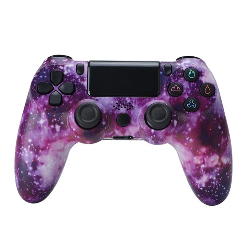 Bezprzewodowy kontroler Bluetooth do PS4 z funkcją podwójnej wibracji, głośnikiem i wejściem słuchawkowym – fioletowy, gwiaździsty motyw