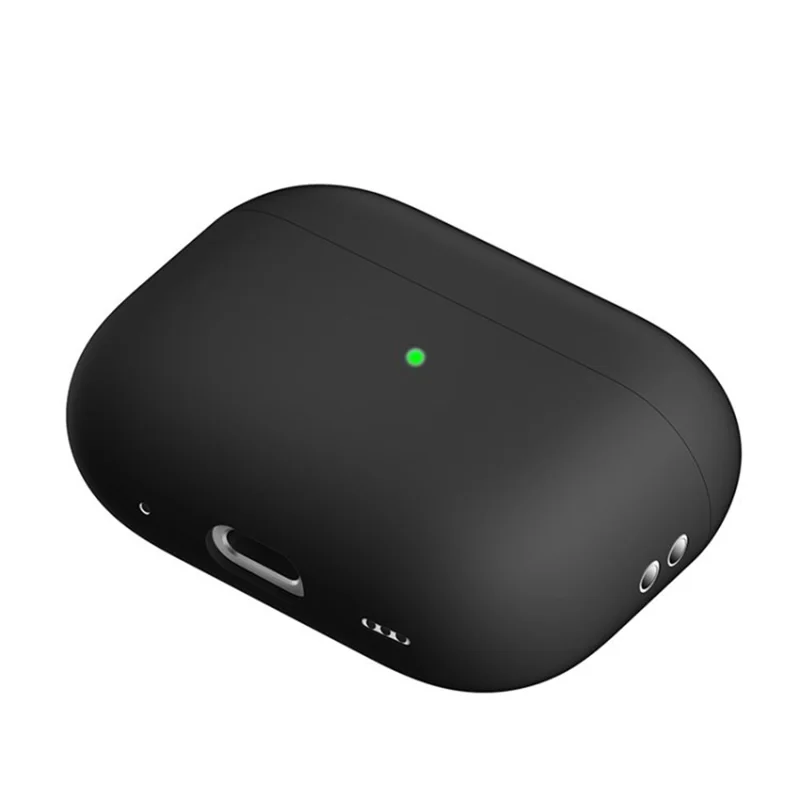 For AirPods Pro 2 Silicone Case Anti-Fall Anti-Dust Bluetooth-compatible Earphone Headphone Earbud Cover - Black