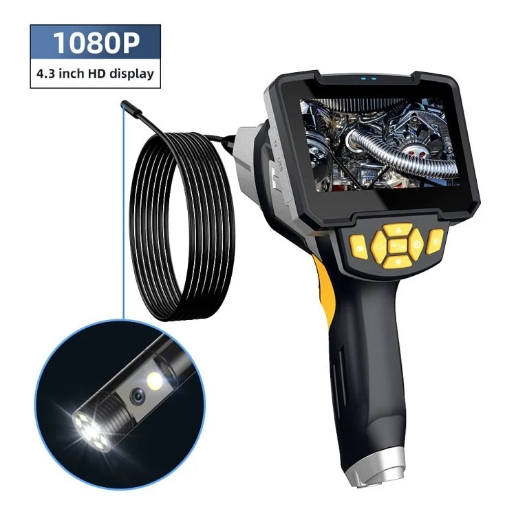 Industrial Endoscope 8mm Digital Pipe Inspection Camera 4.3'' HD LCD IP67 Waterproof Camera Handheld Endoscope - Dual Lens