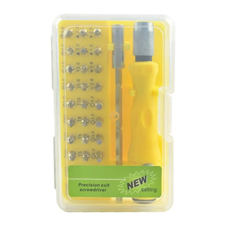 32-in-1 Precision Screwdriver Set Electronics Repair and Disassemble Tool Kit for Watch Phone - Yellow
