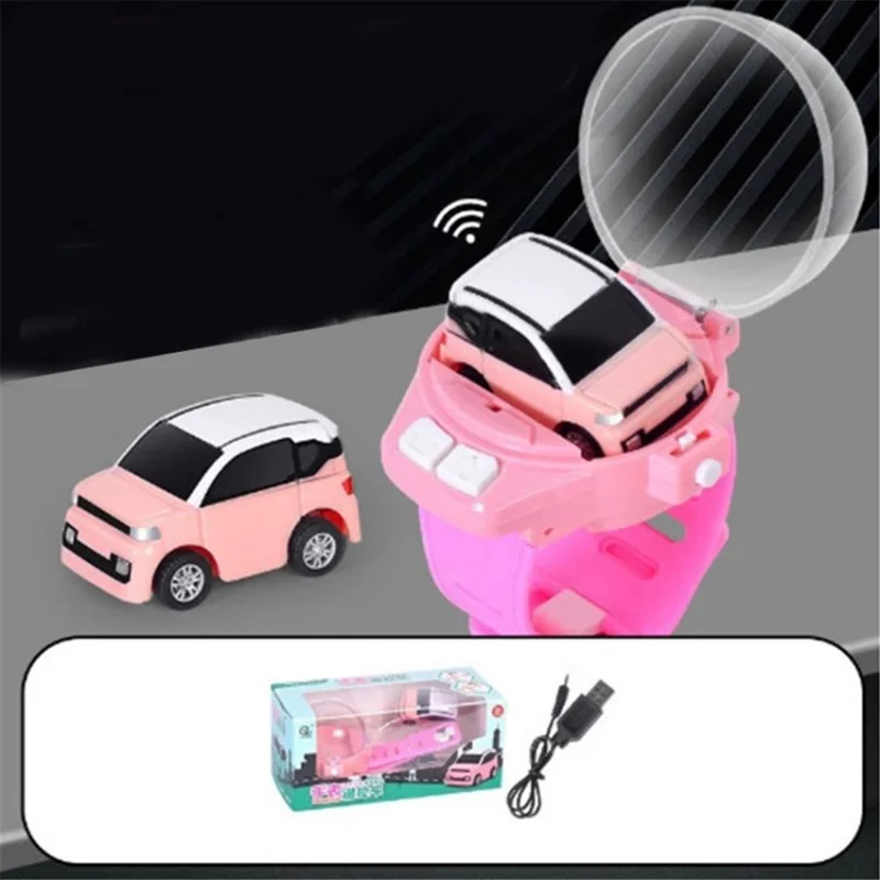 Mini Remote Control Car Watch Toy 2.4 GHz Cute Wrist Racing Car Watch Children Birthday Gift - Pink Mini