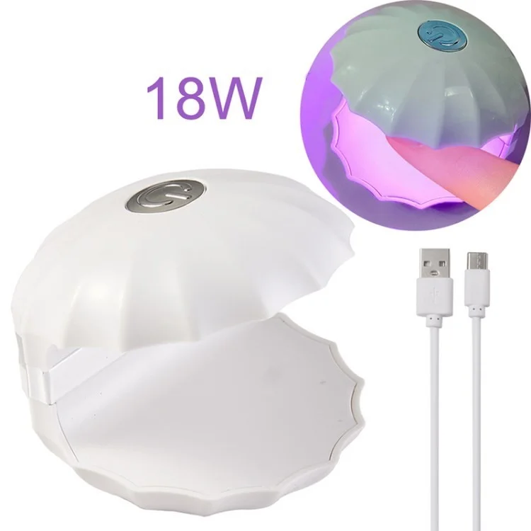 Mini Shell UV LED Nagellacktrockner Maniküre Phototherapie Maschine Tragbarer Nagellackkleber Backlampe - Weiß