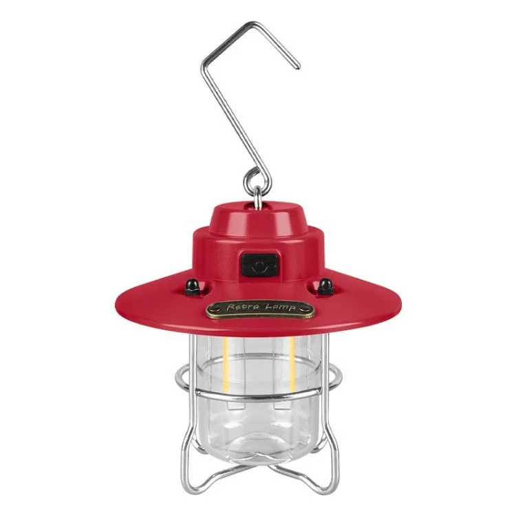 E-s-smarter Y03 Lanterna da Campeggio Retrò 650mah Tenda Appesa Ricaricabile Luce a Led Outdoor Per Illuminazione di Emergenza in Campeggio All'aperto - Rosso