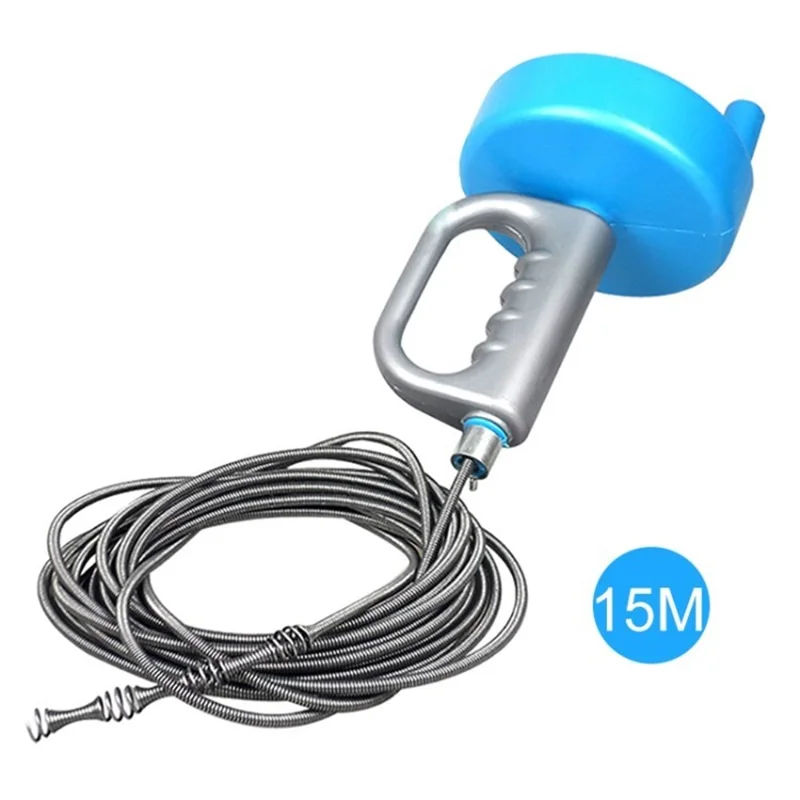 Drain Clog Remover Hair Drain Cleaner Tool Drain Opener for  Water Pipe Bathroom Tub Toilet -  Blue / 13m Length