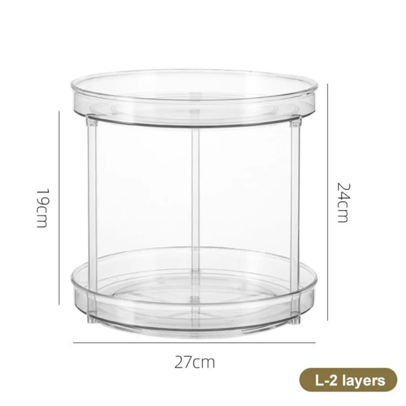 Cabinet Organizer Rotating Turntable Multifunctional Spice Rack Fruit Snacks Cosmetic Storage Tray - Size: L / 2-Layer