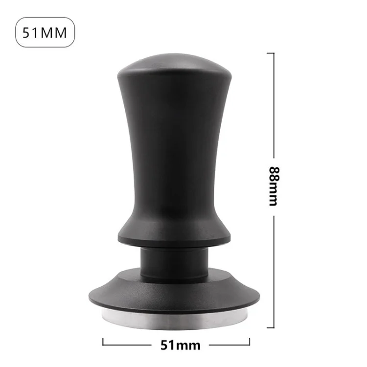Espresso Coffee Tamper de Acero Inoxidable Barista Barista Coffee Base Base Con Primavera (sin Certificación de la Fda) - Negro / 51 mm